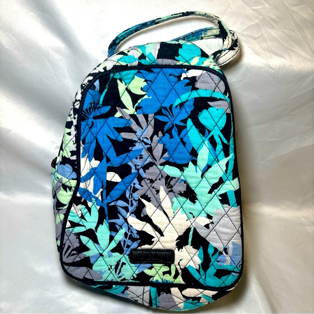 Vera Bradley Lunch Box Womens Tote Blue Flowers Work School Bottle Bag